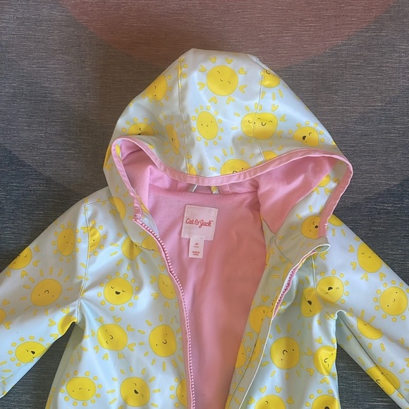 Cat & Jack Sunny Day Kids Adorable Raincoat - Picture 3 of 10